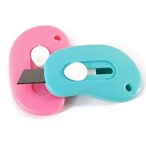 25PCS Mini Retractable Utility Knife Box Cutter Letter Opener, Random Color