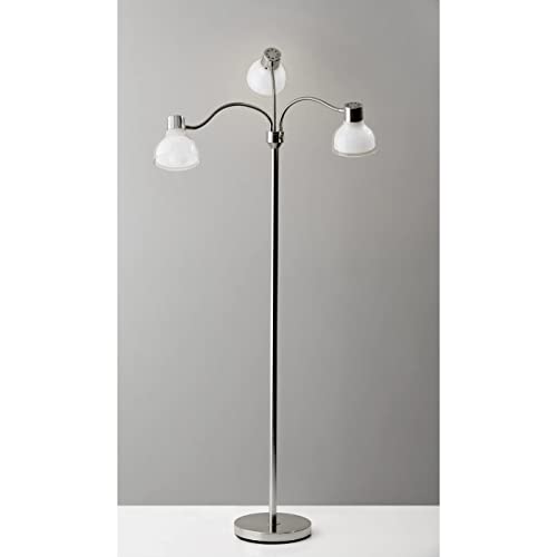 Adesso 3577-22 Vivian Floor Lamp, 60.25 in, 60W Type A Bulb (Not Included), Brushed Steel, 1