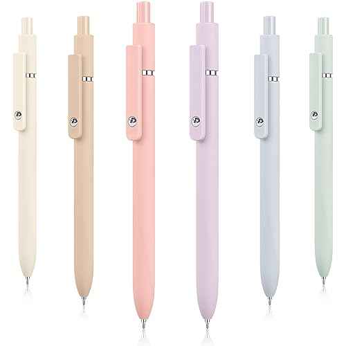 Hapikalor Gel Pens, 6 Pcs 0.5mm Quick Dry Black Ink Pens Fine Point Smooth Writing Pens, Cute Gifts for Women Stocking Stuffers for Teen Girls
