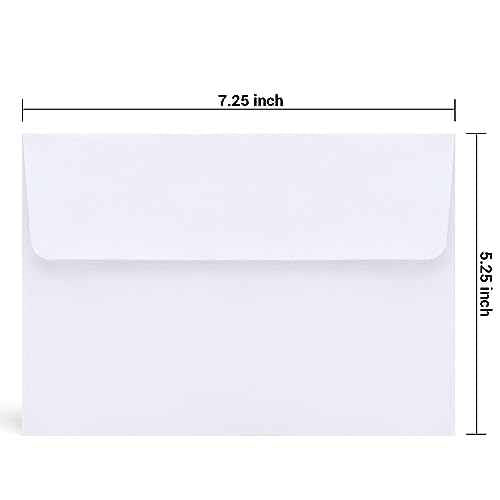 Ohuhu A7 Printable White 5x7 Envelopes 500 Pack - Bulk A7 5.25 x 7.25 Inches Self-Seal Envelopes for 5x7 Cards Christmas Cards Wedding Invitations, Photos, Graduation, Baby Shower