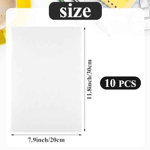 10PCS White Self Adhesive Felt Fabric Sheets Sticky Felt Sheets for Craft Supplies Art Home Making£¨8.3" x 11.8"/20 x 30cm£©