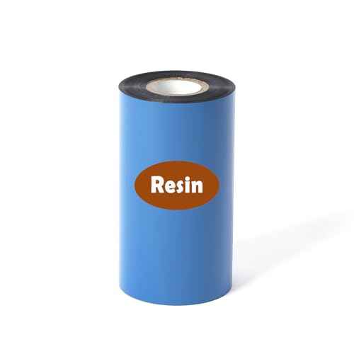 4.33" x 984' Premium Resin Ribbon, 110mm x 300m Black Full Resin Thermal Transfer Ribbon for Bar-Code Thermal Label Printers from Zebra, TSC, GoDex, Honeywell, Printronix, Citizen... 1'' core, 1 Roll