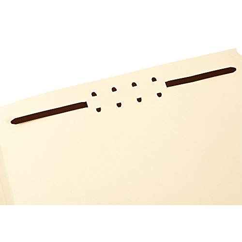 Staples Reinforced Fastener Folders, Letter, Manila, 50/Box