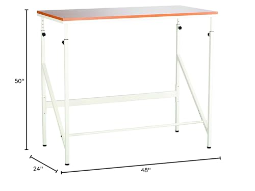 Safco Products Sit and Stand Bi-Level Desk, Beech and White