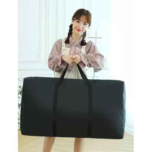 1 Pack 60L Sturdy Oversized Storage Bag for Moving, Traveling,A Durable Backpack with Double Zippers and Reinforced Handles,Small