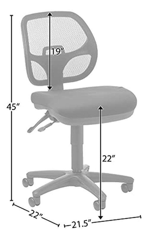 Office Star ProGrid Breathable Back Adjustable and Ergonomic Office Task Chair with Built-in Lumbar Support, Coal FreeFlex Fabric
