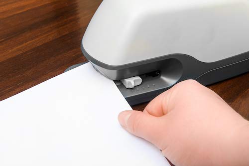 PraxxisPro Powerhouse Ultra-Quiet 40 Sheet Premium Electric Stapler – Jam-Free Flat Clinch for Office, School, or Home – Adapter, Magnetic Remover, 1,250 Staples, Does not Require Special Staples