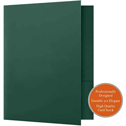 The Gallery Collection, 25 Count, Green, Two Pocket Presentation Folders, Perfect for Sales Material, Important Documents & More (9 x 12)
