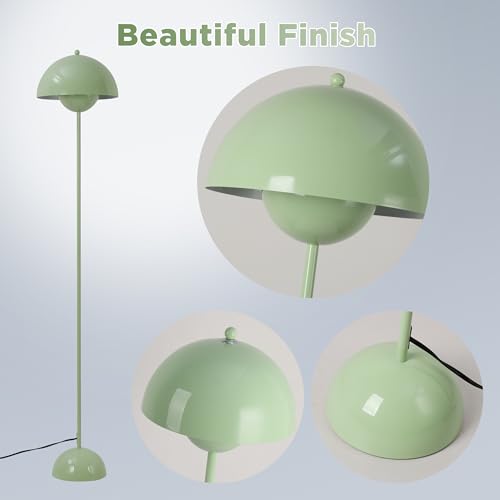 Modern Flowerpot Floor Lamp for Living Room, Industrial Tall Standing Lamp for Bedroom, Metal Shade Reflecting Light Reading Floor Lamp for Bedroom, Nursery Room, Corner(Green)