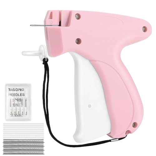 CAPOT Pink Stitch Gun for Clothes – Quick Fixer with 6 Needles & 2000 Fasteners, Handheld Tag/Repair Tool