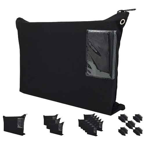 Interoffice Mailer Transit Sack ? Extra Strong Zipper - Extra Large & Durable ? Black Canvas Zipper Bank Bag with ID Window (18" x 14", 1 Bag)