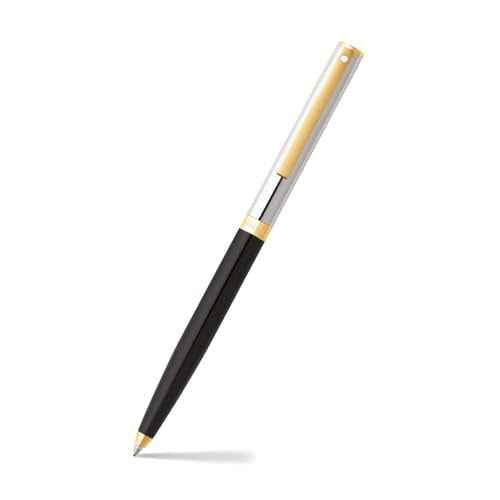 Sheaffer Sagaris Black Ballpoint Pen with Chrome Cap and Gold Tone Trim