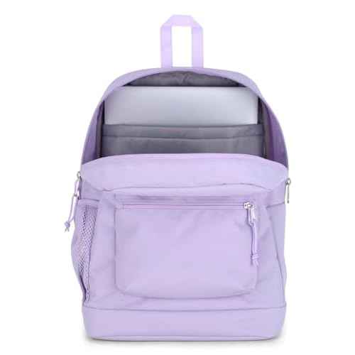 JanSport Cross Town Plus Backpack - Large Main Compartment, Side Water Bottle Pocket, 15-Inch Padded Laptop Sleeve - Pastel Lilac