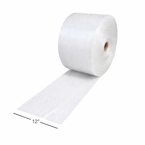 Supplyhut 700 ft x 12 in Small Bubble Cushioning Wrap Rolls - Pack of 2, 3/16" Thickness, Perforated Every 12"