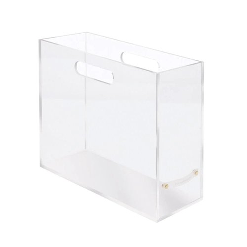 RUSSELL+HAZEL Acrylic File Box Slim, File Organizer, File Organizer for Desk, Clear, 4.5” x 12.25” x 10”