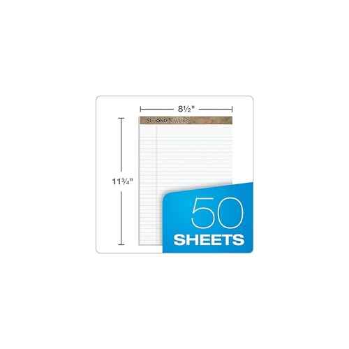 TOPS 74880 Second Nature Recycled Pads, 8 1/2 x 11 3/4, White, 50 Sheets (Pack of 12)