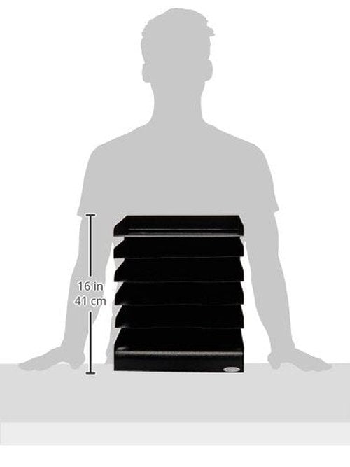Safco Desk Organizer, 6 Shelves, Office and Classroom Mailbox, Mail Sorter, Commercial Grade Steel, Black