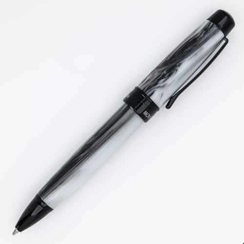 MONTEVERDE USA Prima Grey Swirl Ballpoint Pen - Handcrafted Resin, Refillable, Smooth Writing, Luxury Gift Box
