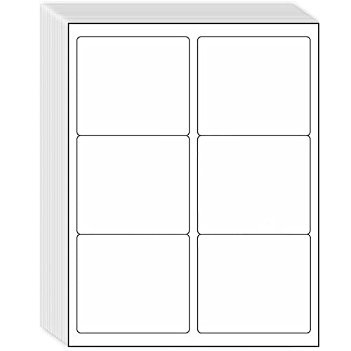 3-1/3" x 4" Shipping Address Labels 3000 Label Stickers Paper for Laser/Inkjet Printer 6 per Page Printable Mailing Labels, FBA Box Labels - Matte, 500 Sheets
