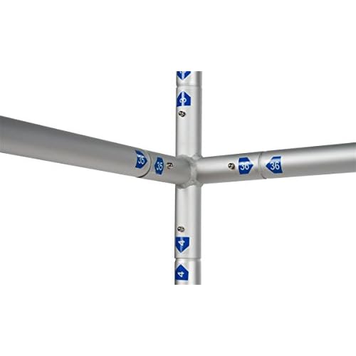 Displays2go Pop Up Exhibit Tower, Tube Construction with Matching Labels Aluminum, Clear, Silver (TDSH3DSQ08)