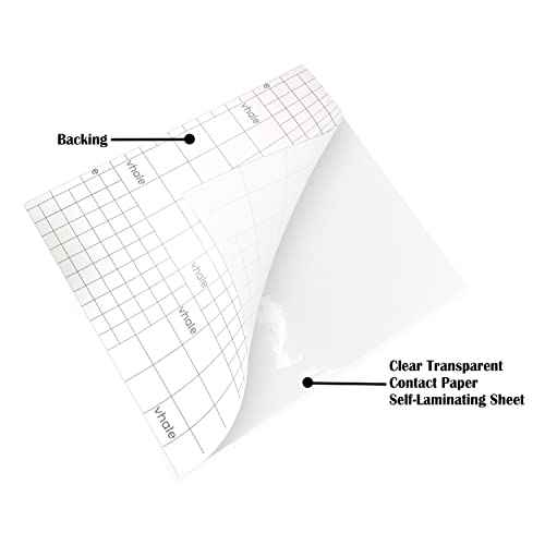 VHALE Glossy Clear Self-adhesive Overlay Laminating Sheet Contact Papers, 7 X 8 Inches, Single-sided, for Protect and Preserve Paper Art Craft Document Photo, 3.15 Mil, Pack of 100