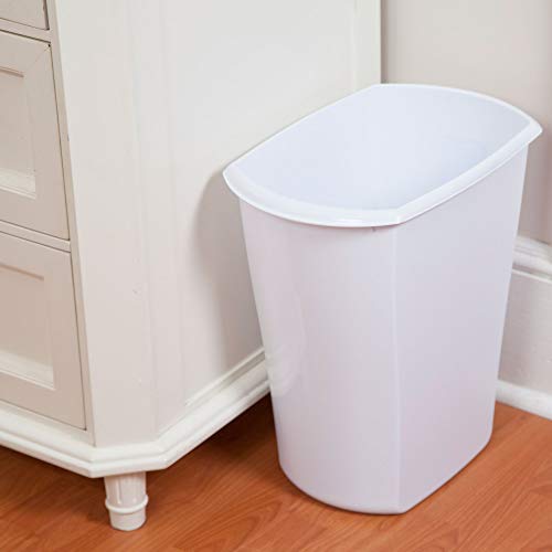 Sterilite White Waste Can - Durable Bathroom Trash Bin