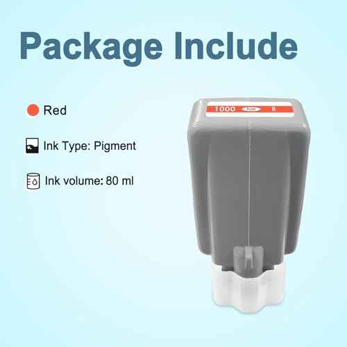 PFI-1000 Ink Cartridge PFI-1000 R Compatible with Canon imagePROGRAF PRO 1000 Printer PFI1000 Ink Tank (1-Pack, Red)