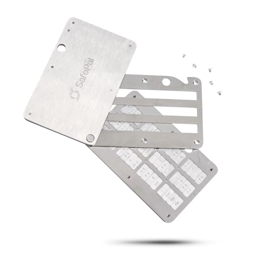 SafePal Cypher - Crypto Seed Phrase Backup, Metal Seed Board, Cold Storage for Mnemonic, Steel Bitcoin Wallet, Store up to 24 Seed Words, Compatible with BIP39 Crypto Wallets, Ledger, Trezor, Metamask