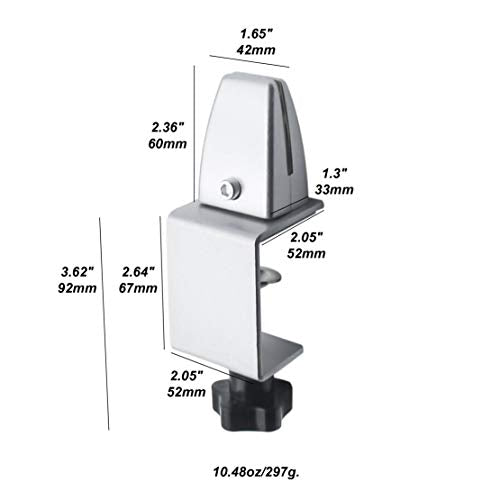 Sneeze Guard Support Clamp Partition Aluminum Adjustable Partition Clamp Acrylic Desk Divider Support Clamp Desk Shield Clamp Privacy Panel Clamp for Plexiglass Shield for Countertop Reception 4 Pack