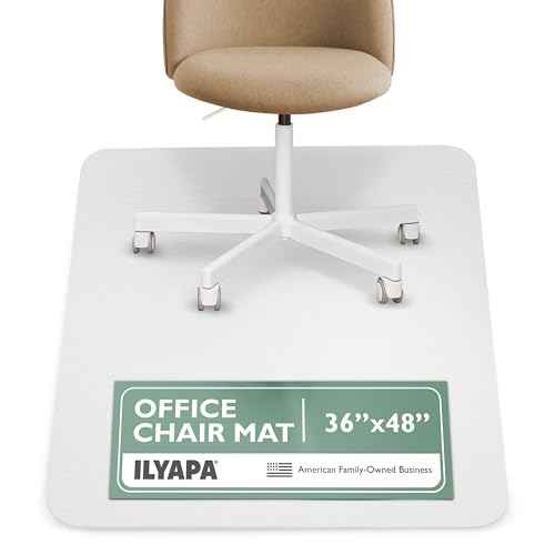 Ilyapa Office Chair Mat for Hard Floors 36"x 48"Heavy Duty Clear, PVC Plastic Chair Mat, Protection for Hardwood and Tile Floors
