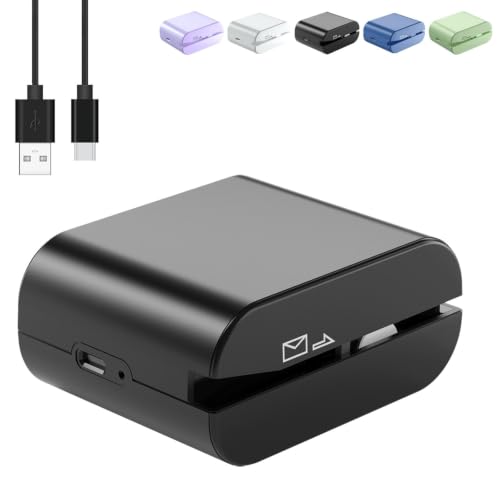 Rechargeable Electric Letter Opener - Automatic Envelope Cutter, Portable Mail Slitter, Black