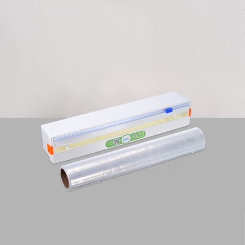 PATIKIL 17in Plastic Wrap Cutter Blue 4pcs Reusable Slide Dispenser for Foil & Parchment Paper