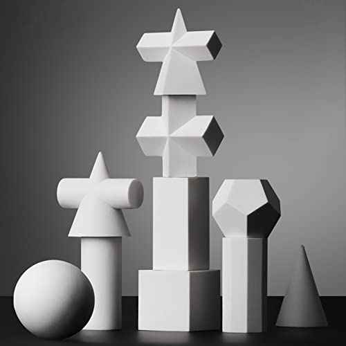 10PCS Art Crafts 3D Gypsum Geometry Sketch Basic Form Learning Tools Mini Resin Geometry Shapes Mold Sketch Classic Modern Shelf Table Sculpture Home Decor
