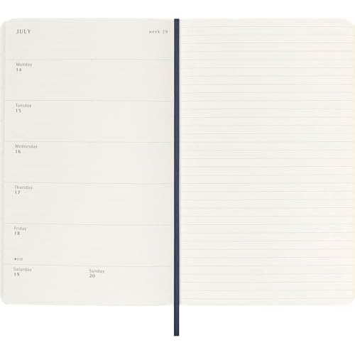 Moleskine Classic 18 Month 2025-2026 Weekly Planner, Soft Cover, Large (5" x 8.25"), Sapphire Blue, 208 pages