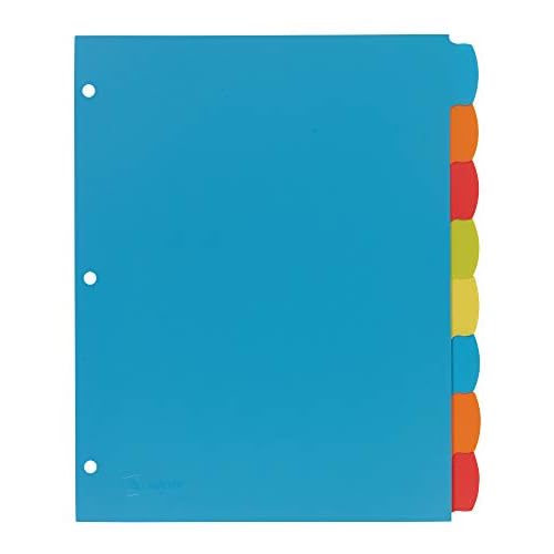 Avery Big Tab Write & Erase Durable Plastic Dividers for 3 Ring Binders, 8-Tab Set, Bright Multicolor, 1 Set (16130)