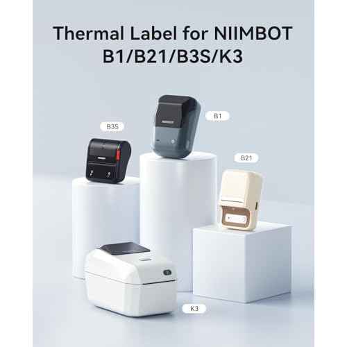 6Rolls Label Tape for NIIMBOT B1/B21/B3S Printer, (1380Pcs in Total) Thermal Sticker Labels Waterproof Anti-Oil Paper White 50 * 30mm