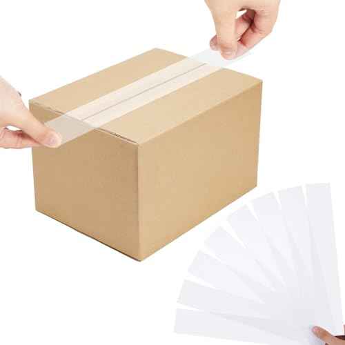 100 Pack Precut Return Tape Strips Clear Return Tape Sheets Banded Strips for Sealing, Packaging, Shipping, Mailing, Office, Home, Business, Warehouse Needs(2" X 12")