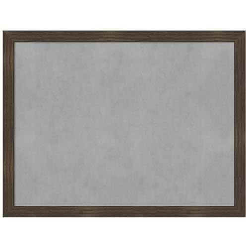 Amanti Art Brown Framed Magnetic Board 20x26 Medium Vision Board for use with Magnets, 100% metal sheet to display items as office decor or for home organization in mudroom, kitchen or kids room
