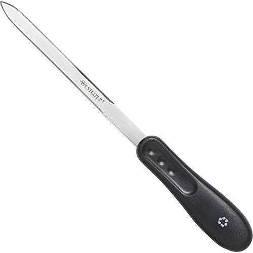 Westcott KleenEarth Recycled Letter Opener 9-Inch Black - Eco-Friendly Office Tool