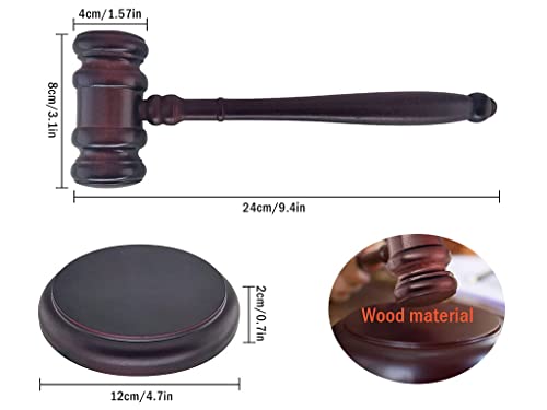 Black Wooden Gavel and Sound Block Set for Judges and Lawyers - Handcrafted Office Decor