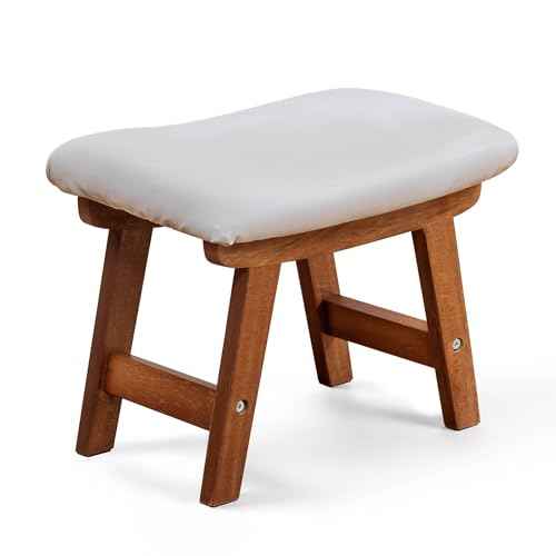 Foot Stool with Leather Cover,Foot Rest Made of Wooden for Couch,Bench,Sofa,Under Office Desk