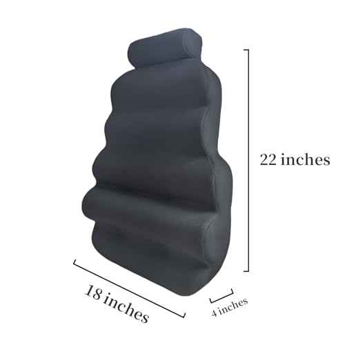 Office Chair Support Pillow, Fully Support The Whole Back, Relieve Fatigue - Memory Foam Lumbar Support Pillow for Office Chairs, Gaming Chairs, Car Seats, Wheelchairs, Black