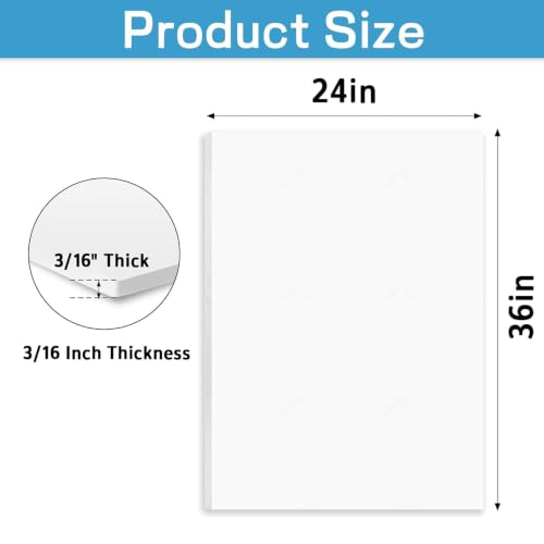 ilifemate 24x36 Inch White Foam Board 12-Pack - Lightweight Craft & Presentation Sheets
