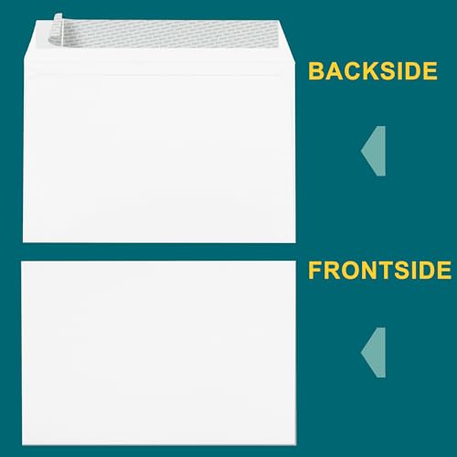6x9 Booklet Envelopes - 250 Pack - Self Seal Mailing Envelopes - White Letter With Peel & Seal Closure - Open-Side - 28 Lb Paper - Plain for Business and Personal Use