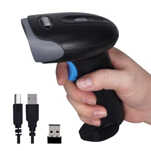 Rabitpos U27-W Wireless 1D/2D QR Barcode Scanner Handheld Cordless