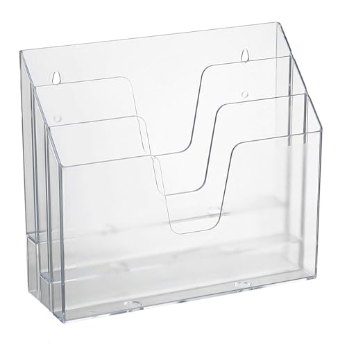 Acrimet Clear Crystal Horizontal Triple File Folder Organizer, Letter Size