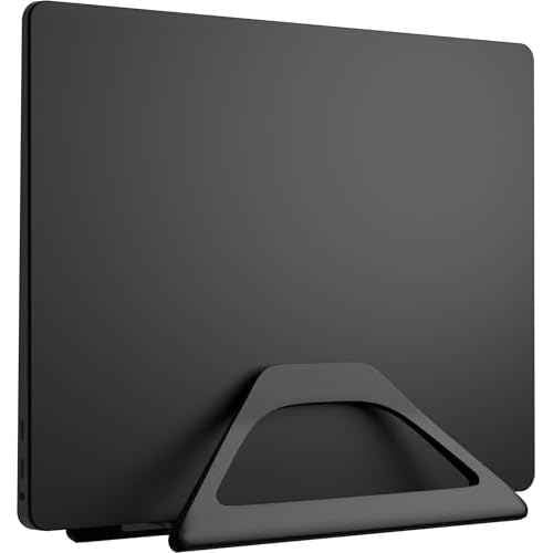 Elestoria Vertical Laptop Stand Holder- Adjustable Laptop Holder Vertical fits All MacBook, Chromebook & Gaming Laptops - Black