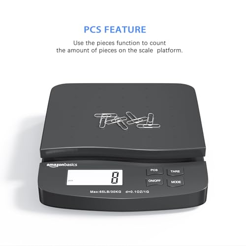 Amazon Basics Digital Postal Scale 65 lb Capacity with Tare & LCD Display