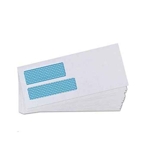 Aimoh 500 Count #10 Double Window Self Seal Security Envelopes - for Invoices, Statements & Business Mailings, Security Tinted - EnveGuard, Size 4-1/8 x 9-1/2 -White -24 LB(30001)