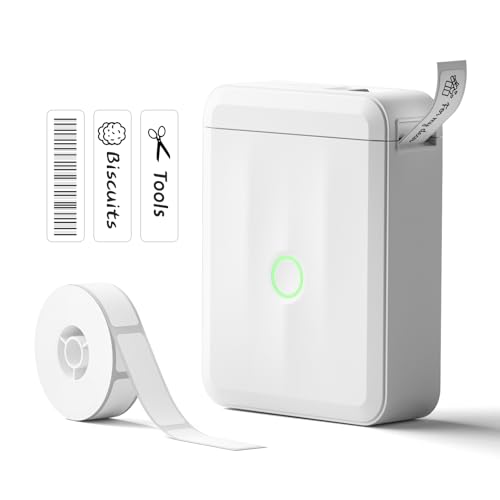 NIIMBOT Label Maker Machine Bluetooth Label Printer for School Home Office Organization, Wireless Mini Labeler D110 Upgraded Version, Label Machine with Label, White